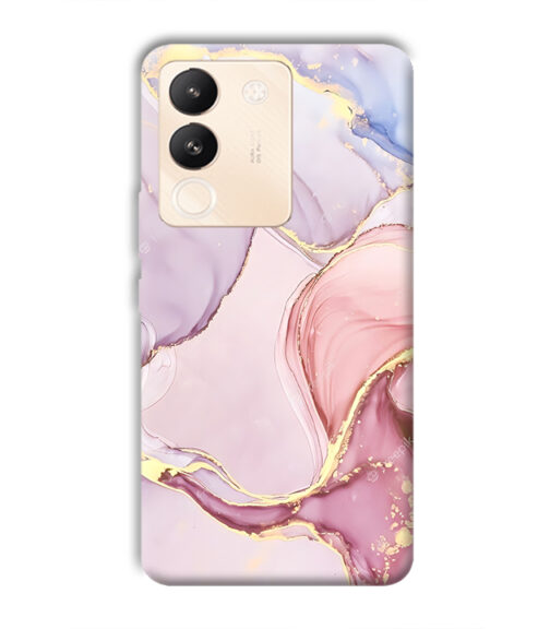 Pink abstract design with gold glitter Vivo Y200 (5G) Mobile Cover