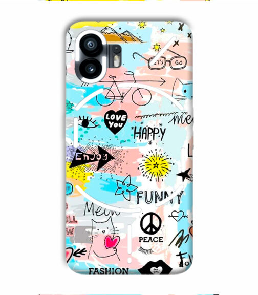 Cartoon style Nothing Phone 2 Mobile Cover