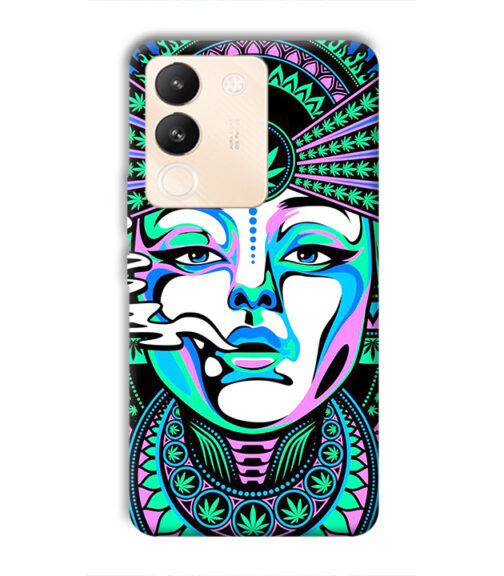 Marijuana theme artwork with beauty Vivo Y200 (5G) Mobile Cover