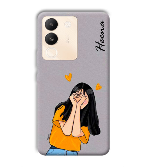 Girl with Customize text Vivo Y200 (5G) Mobile Cover