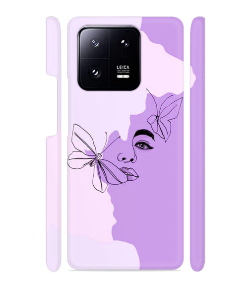 Face sketch with butterfly Xiaomi MI 13 PRO Mobile Cover