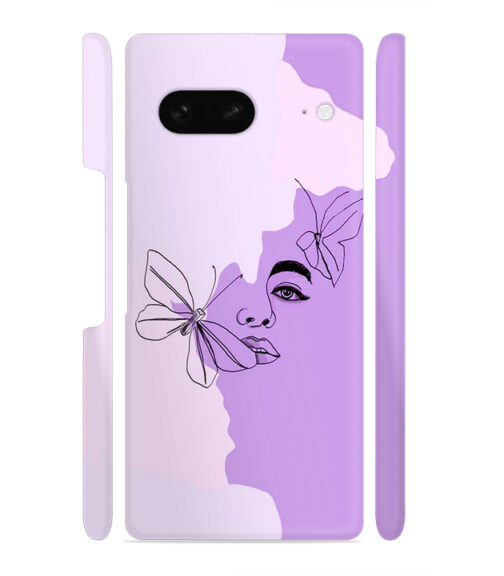 Face sketch with butterfly Google Pixel 7 Mobile Cover