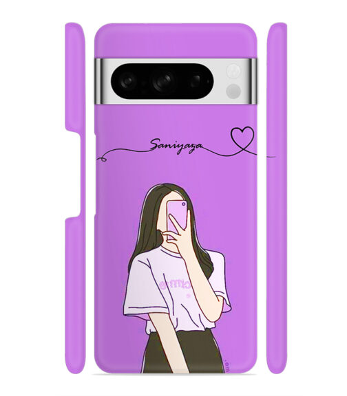 Girl gives mirror selfie pose with Customize Text Google Pixel 8 Pro Mobile Cover