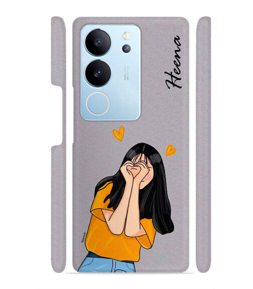 Girl with Customize text Vivo V29 5G Mobile Cover