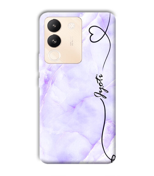 Purple Texture with Customize text Vivo Y200 (5G) Mobile Cover