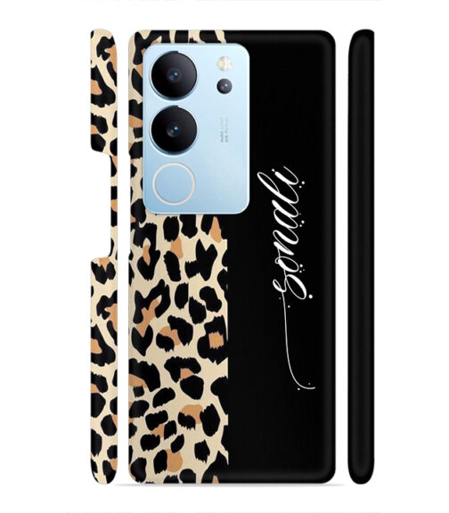 Half tiger skin & half black Pattern Vivo V29 5G Mobile Cover