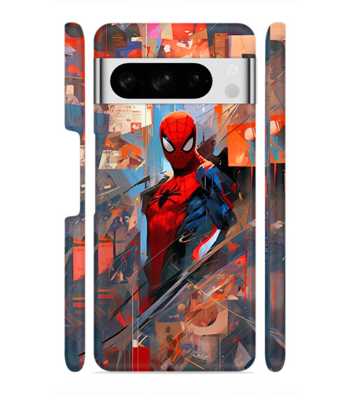 Spiderman graphics with mirror effect Google Pixel 8 Pro Mobile Cover
