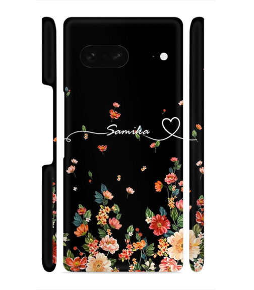 Floral design with Customize text Google Pixel 7 Mobile Cover
