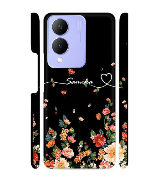 Floral design with Customize text Vivo Y28 Mobile Cover