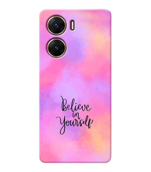 Colorfull background with text (Believe in youself) Vivo V29 E Mobile Cover