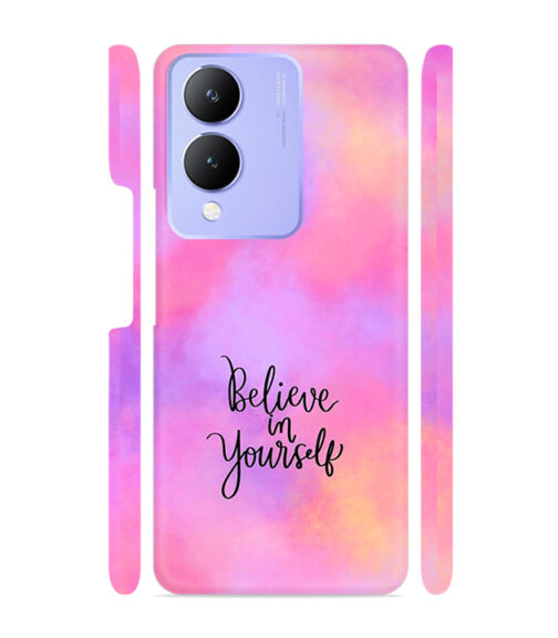 Colorfull background with text (Believe in youself) Vivo Y28 Mobile Cover