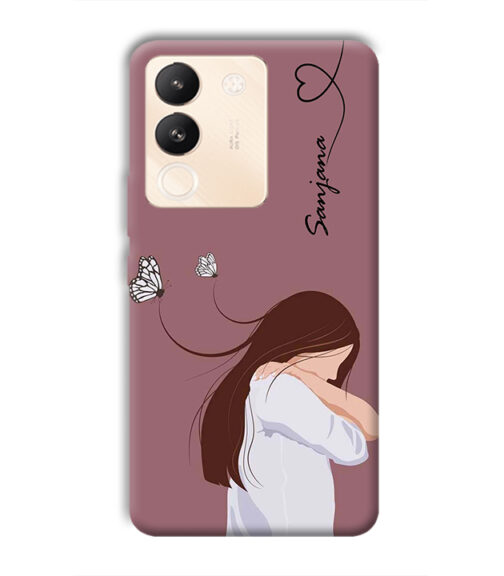 Customize Text with girl Vivo Y200 (5G) Mobile Cover