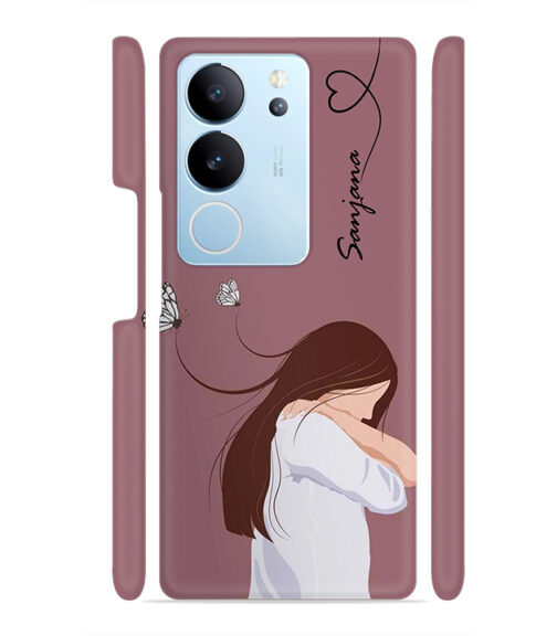 Customize Text with girl Vivo V29 5G Mobile Cover