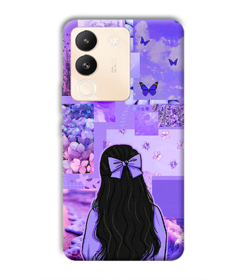Girl with neon background Vivo Y200 (5G) Mobile Cover