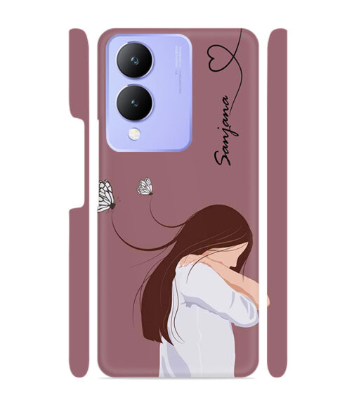 Customize Text with girl Vivo Y28 Mobile Cover