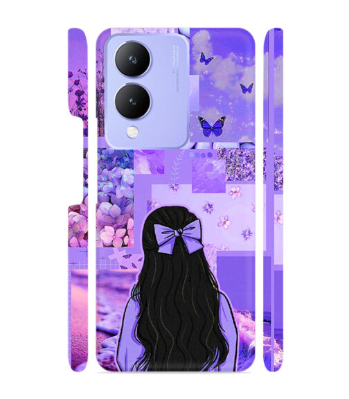 Girl with neon background Vivo Y28 Mobile Cover