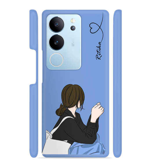Customize text with siting girl Vivo V29 5G Mobile Cover