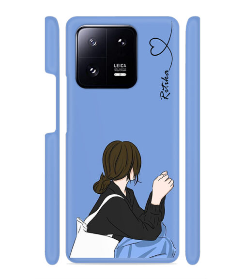 Customize text with siting girl Xiaomi MI 13 PRO Mobile Cover