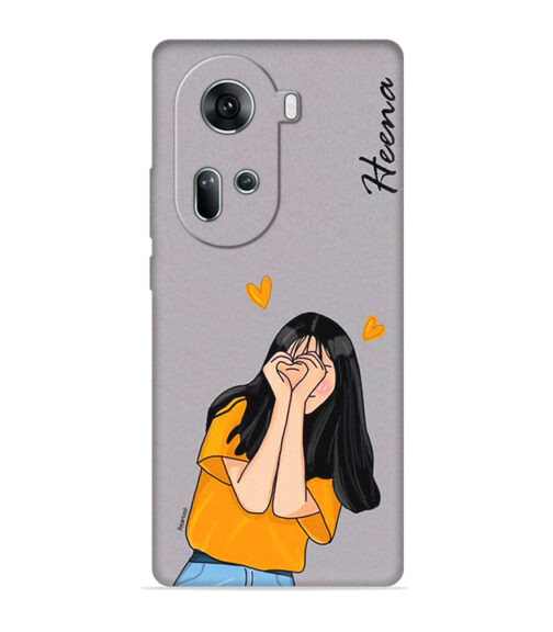 Girl with Customize text Oppo Reno 11 (5G) Mobile Cover