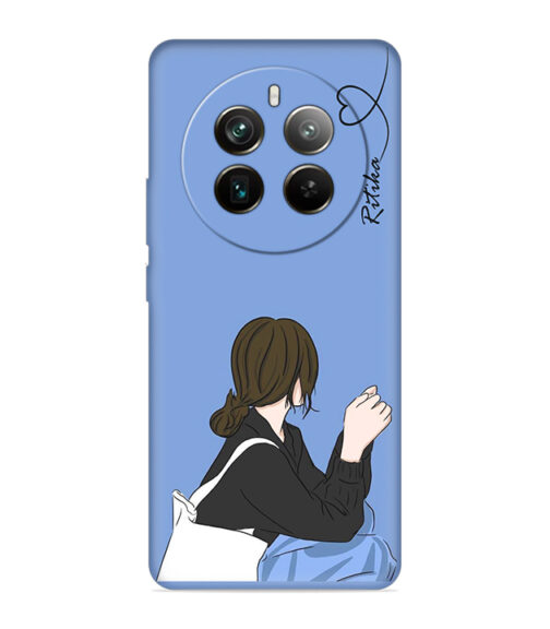 Customize text with siting girl Realme 12 Pro (5G) Mobile Cover