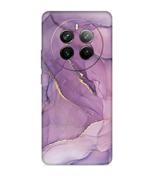 Purple marvel Texture with gold sparkle Realme 12 Pro (5G) Mobile Cover