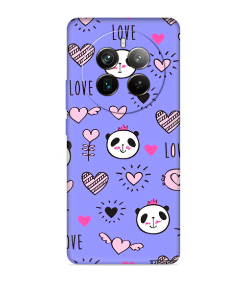 Love text with panda emoji Realme 12 Pro (5G) Mobile Cover