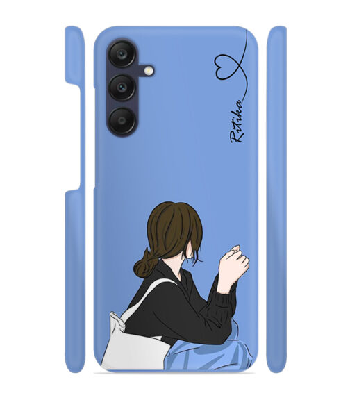 Customize text with siting girl Samsung Galaxy A05s S Mobile Cover