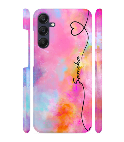 Customize text with pink color abstract painting Samsung Galaxy A25 (5G) Mobile Cover