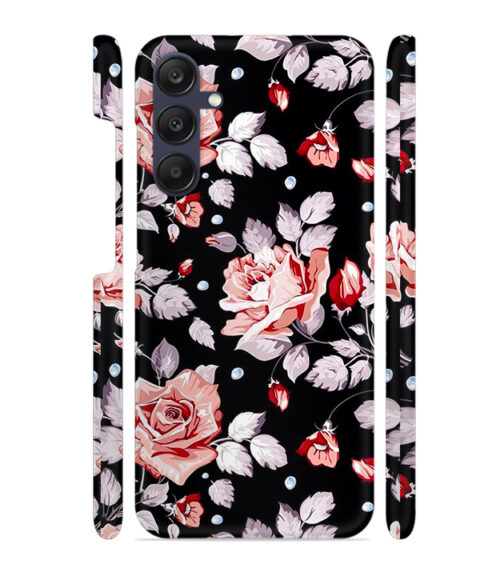 Floral design with black background Samsung Galaxy A25 (5G) Mobile Cover