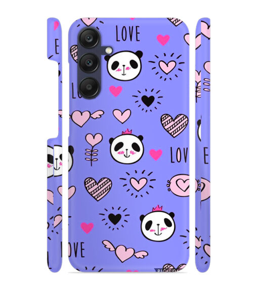 Love text with panda emoji Samsung Galaxy A25 (5G) Mobile Cover