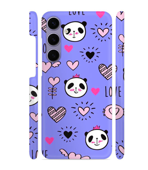 Love text with panda emoji Samsung Galaxy S24 (5G) Mobile Cover