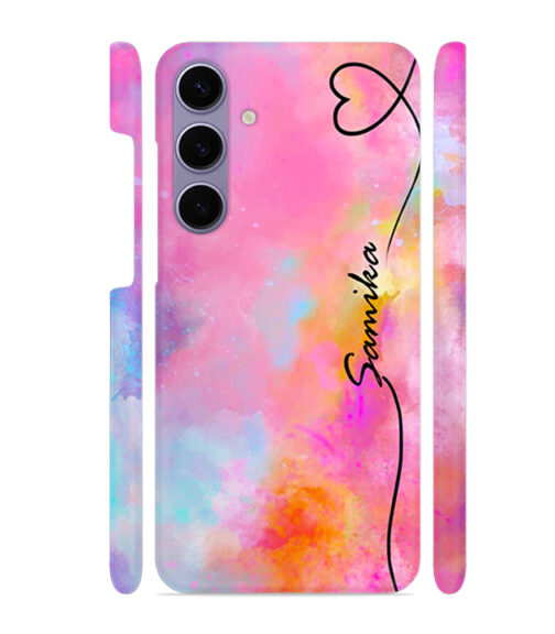 Customize text with pink color abstract painting Samsung Galaxy S24 (5G) Mobile Cover