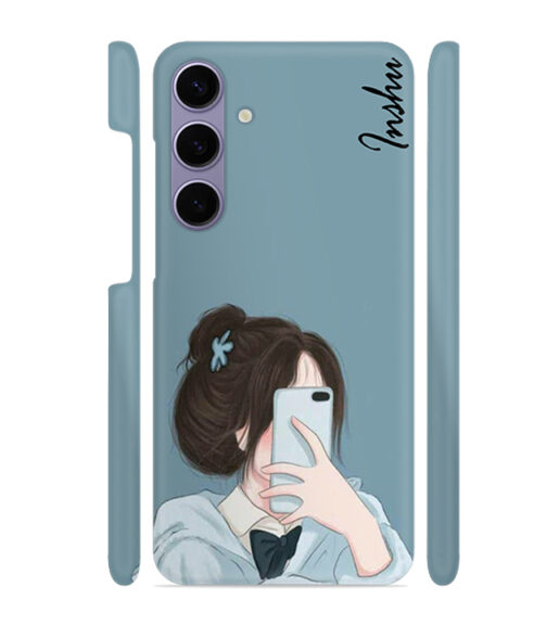Customize text with girl mirror selfie pose graphics Samsung Galaxy S24 (5G) Mobile Cover