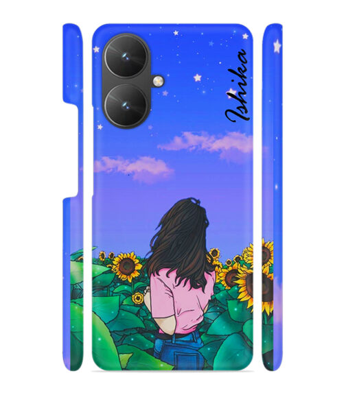 Girl in flower farm with Customize text Xiaomi Redmi 13C (5G) Mobile Cover