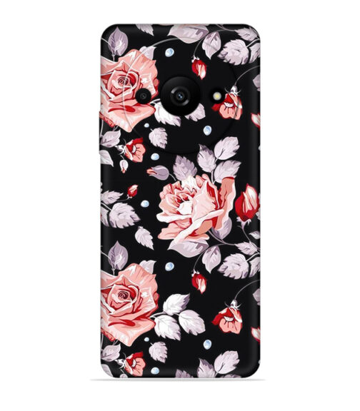 Floral design with black background Xiaomi Redmi A3 (5G) Mobile Cover