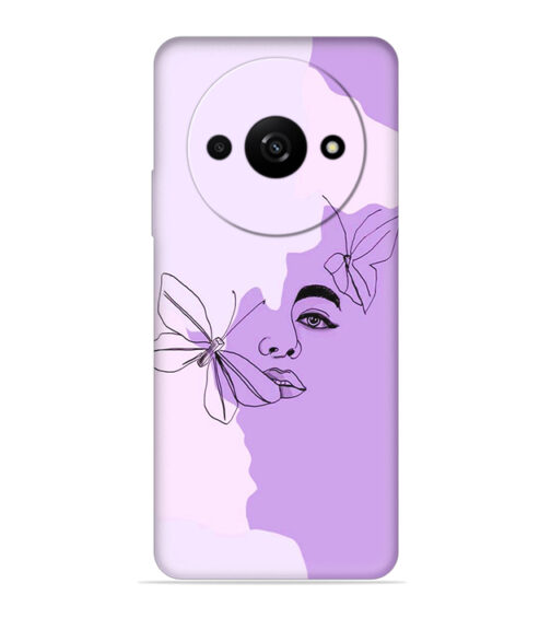 Face sketch with butterfly Xiaomi Redmi A3 (5G) Mobile Cover