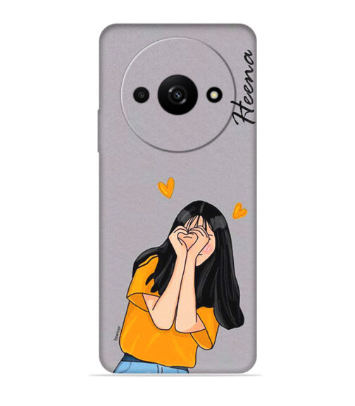 Girl with Customize text Xiaomi Redmi A3 (5G) Mobile Cover