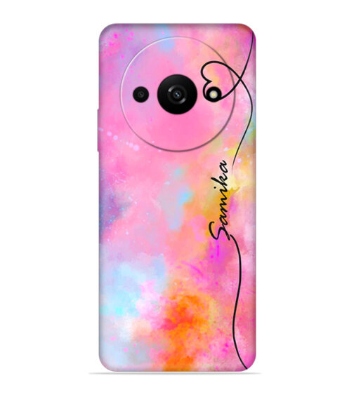 Customize text with pink color abstract painting Xiaomi Redmi A3 (5G) Mobile Cover
