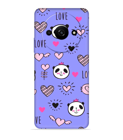 Love text with panda emoji Xiaomi Redmi A3 (5G) Mobile Cover