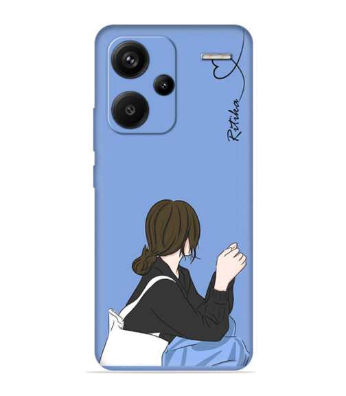 Customize text with siting girl Xiaomi Redmi Note 13 Pro Plus (5G) Mobile Cover
