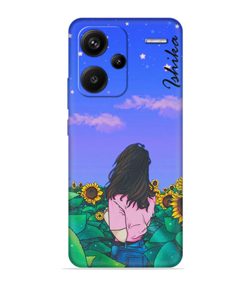 Girl in flower farm with Customize text Xiaomi Redmi Note 13 Pro Plus (5G) Mobile Cover