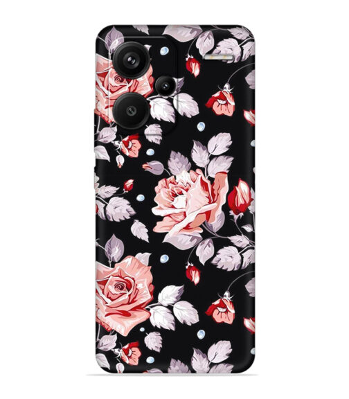 Floral design with black background Xiaomi Redmi Note 13 Pro Plus (5G) Mobile Cover