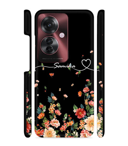 Floral design with Customize text Oppo F25 Pro 5G Mobile Cover