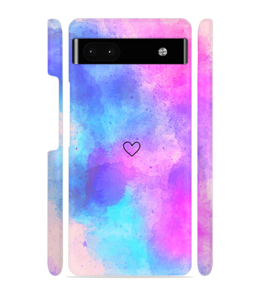 lineart of heart with smokie color Google Pixel 6A Prime Mobile Cover
