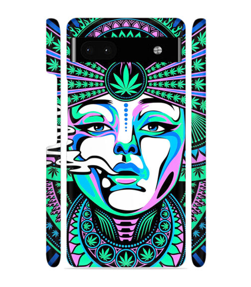 Marijuana theme artwork with beauty Google Pixel 6A Prime Mobile Cover