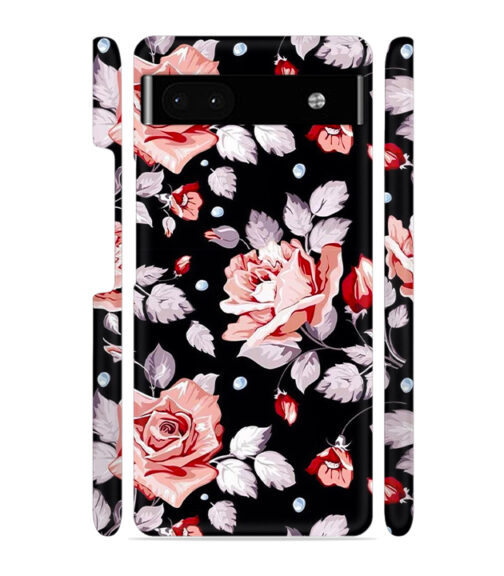 Floral design with black background Google Pixel 6A Prime Mobile Cover