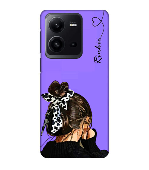 Girl with rinkii text Vivo V25 Mobile Cover