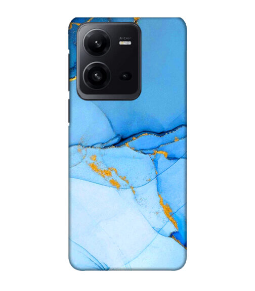 Ocean marvel texture with gold ink Vivo V25 Mobile Cover
