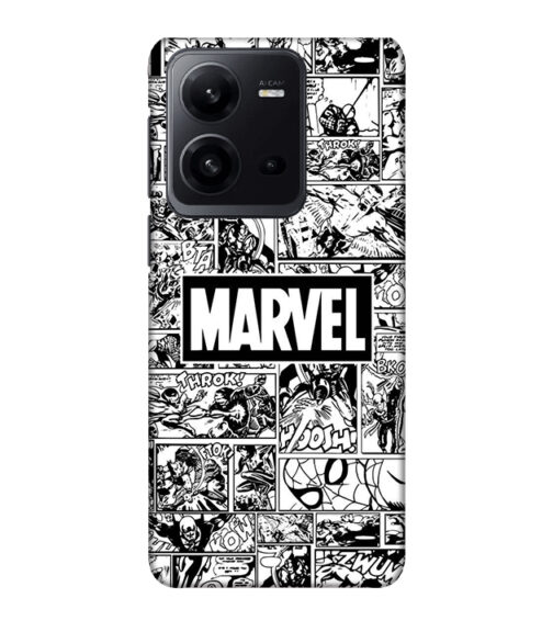 Marvel black and white abstract Vivo V25 Mobile Cover