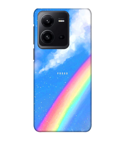 Blue sky with rainbow pattern Vivo V25 Mobile Cover